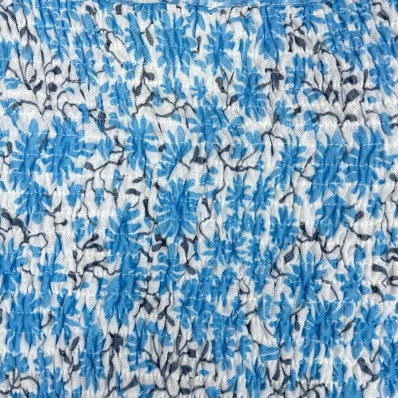 NWT MAEVE Anthropologie Ashton Smocked Peplum Top Sz XS Blue Motif - Picture 6 of 6